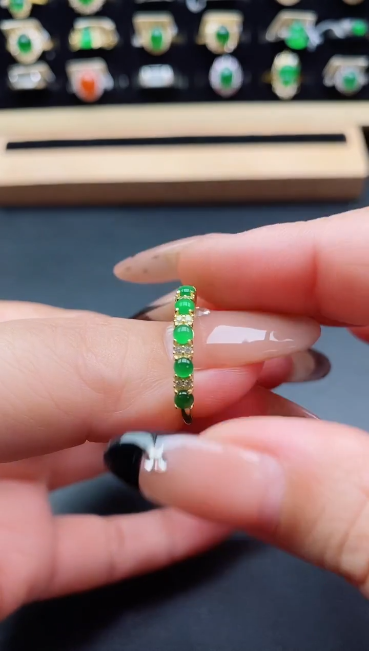 银S925镶嵌戒指翡翠212