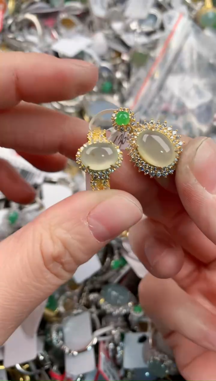 银S925镶嵌戒指翡翠999                 4