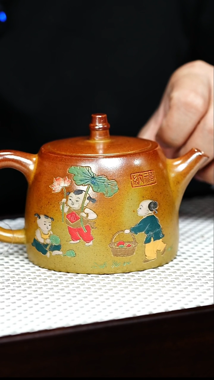 茶壶紫砂宜兴紫砂 汉铎 黄金段 梅付春h430