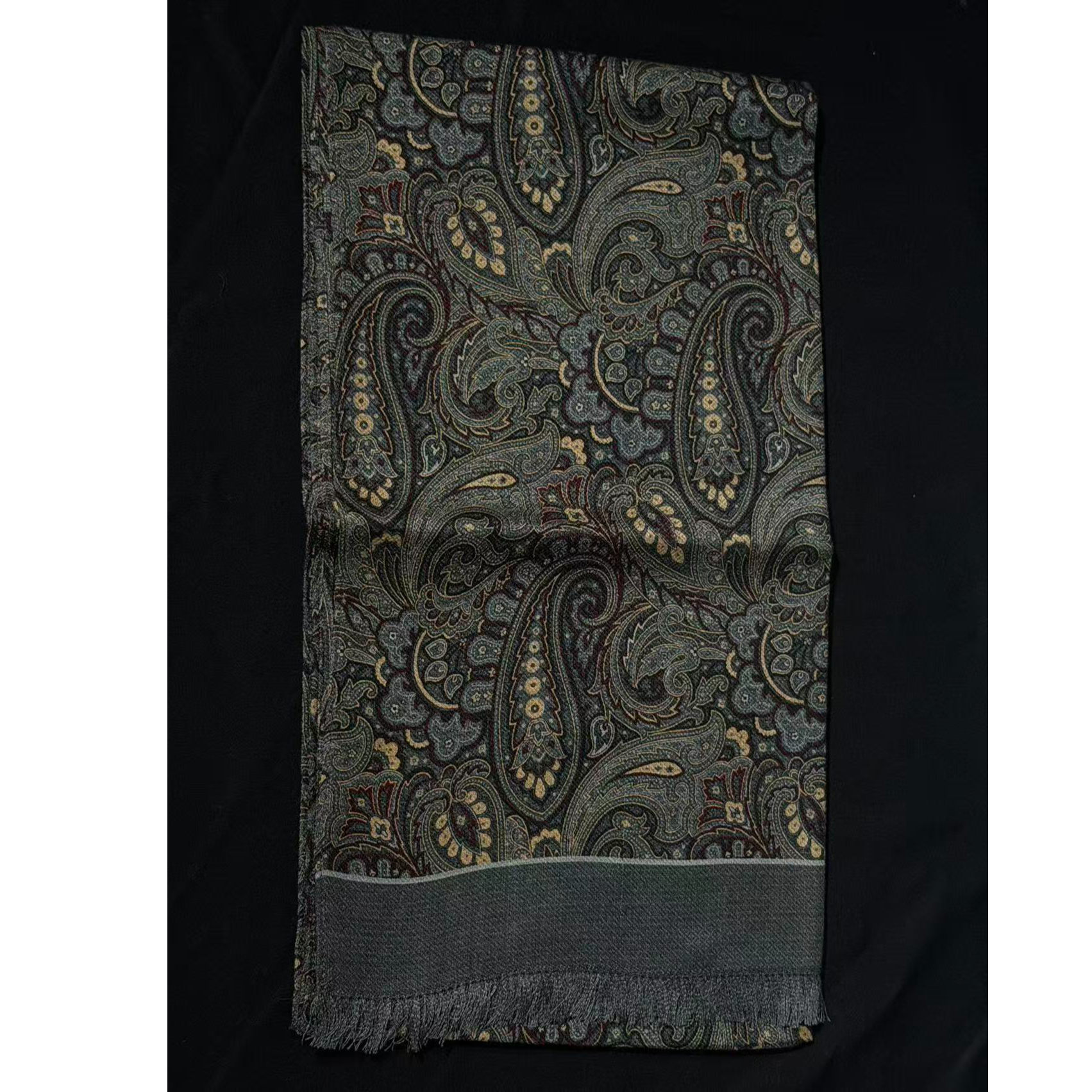 撑展男士秋冬高奢羊毛围巾时尚潮流百搭围脖双面休闲风披肩4