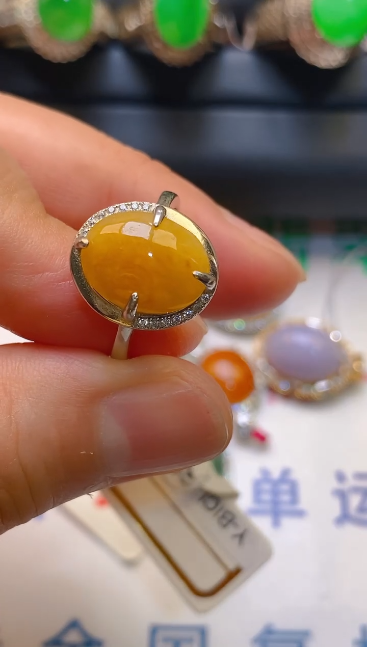 【闪购商品】翡翠耳饰银S925镶嵌天然A货翡翠1