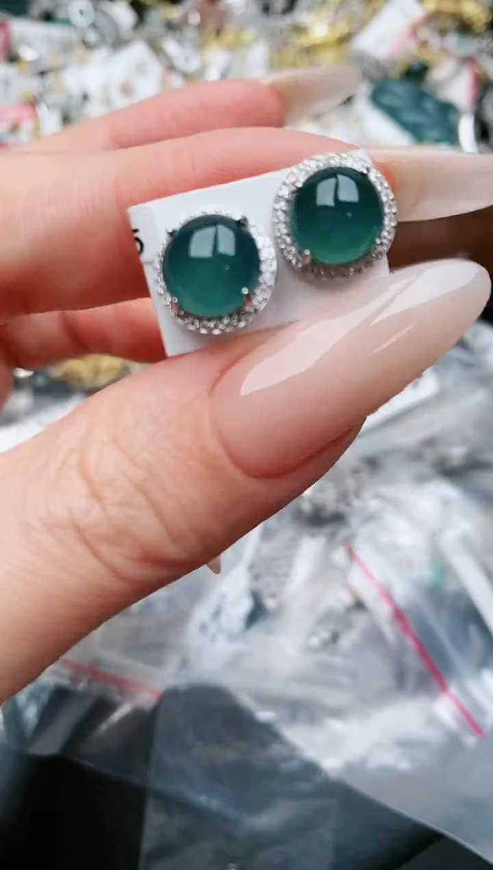 翡翠戒指银S925镶嵌.....
