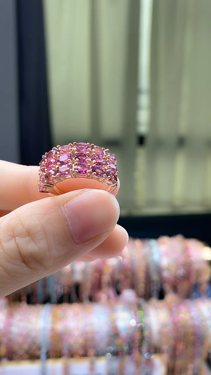 【闪购商品】碧玺戒指银S925镶嵌66666666666666