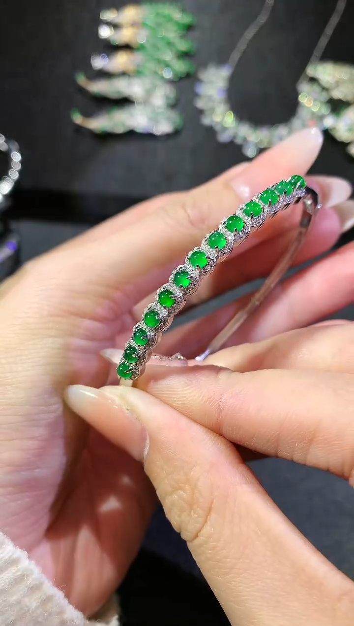 【闪购商品】翡翠手镯银S925镶嵌160-手镯（多样性发货一件