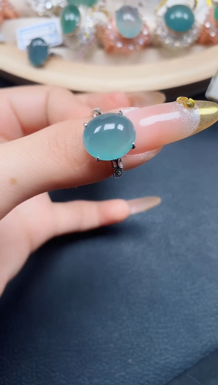 【闪购商品】翡翠戒指银S925镶嵌翡翠