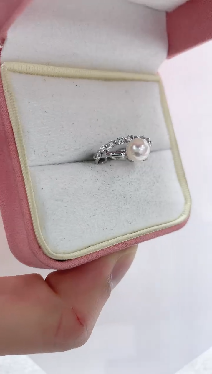 【闪购商品】海水珍珠戒指银S925镶嵌海水珍珠戒指