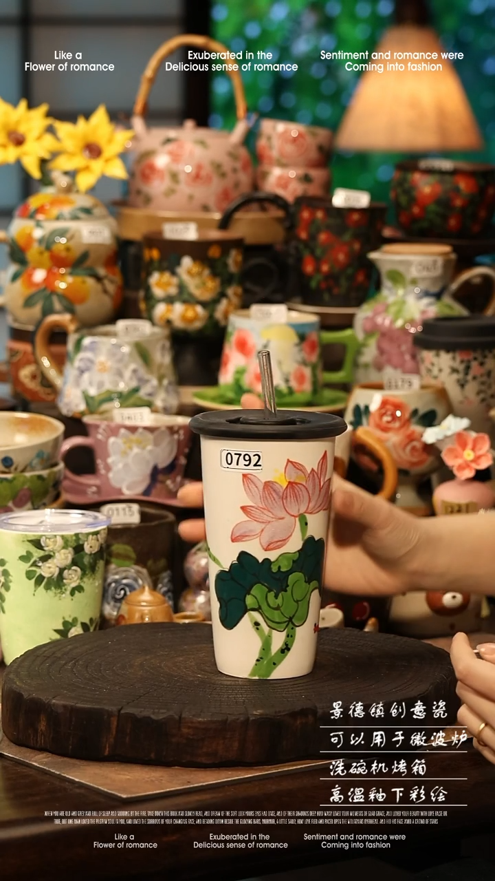 陶瓷景德镇高温釉下彩手工手绘款式@A0792@