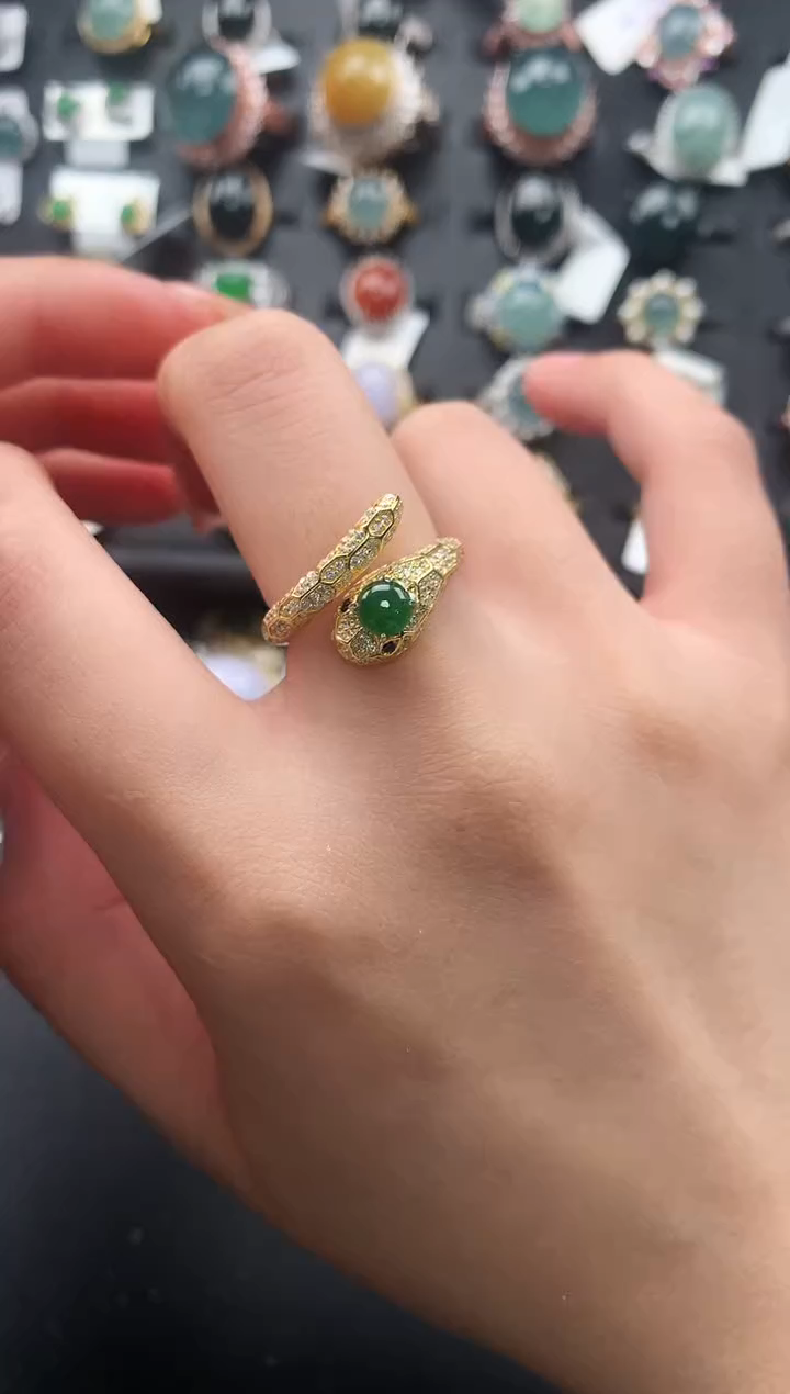 【闪购商品】翡翠戒指银S925镶嵌52142141