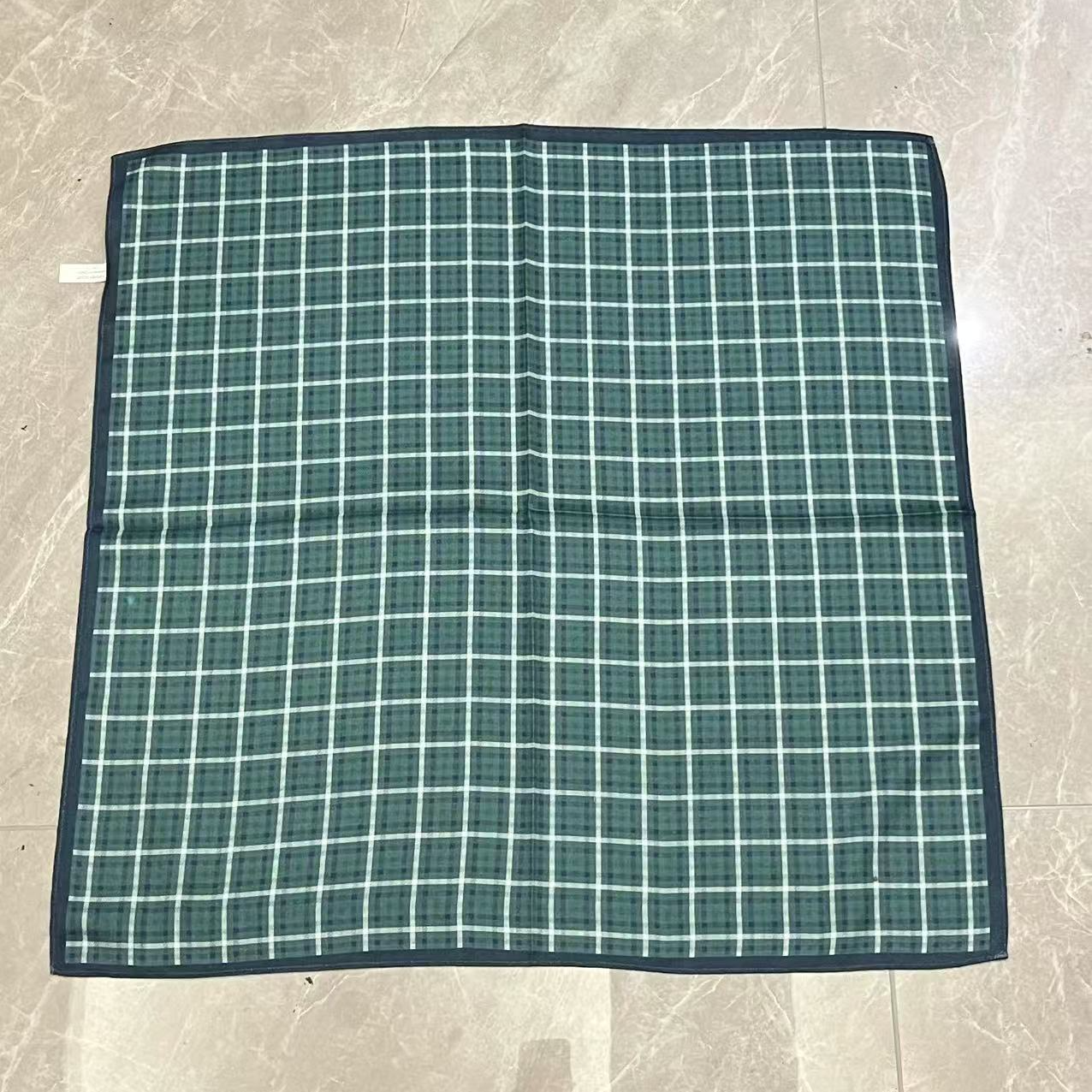 （碧青小格）新款方巾65*65左右围巾