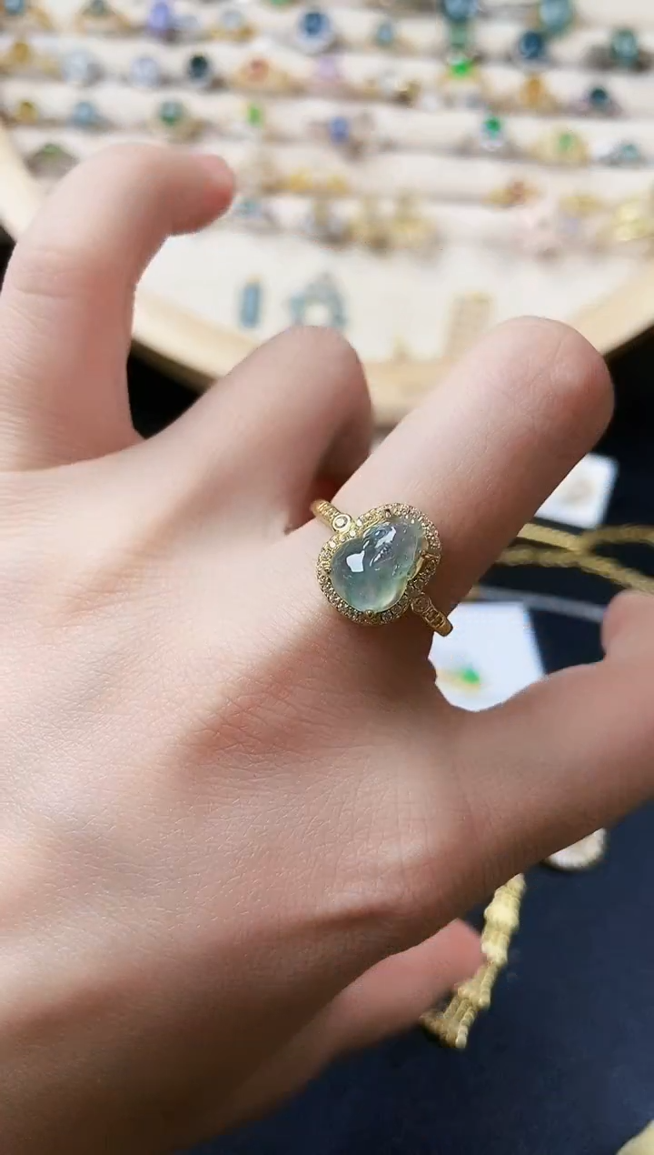 【闪购商品】翡翠银S925镶嵌戒指64564