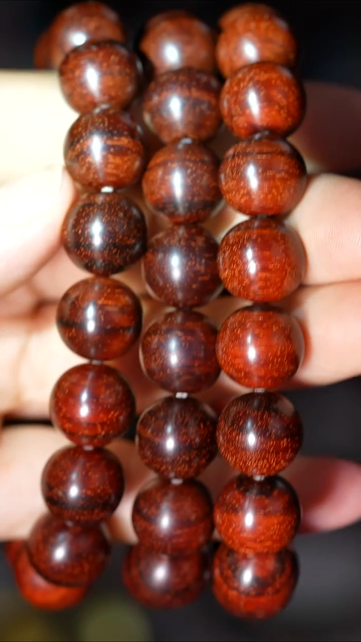 檀香紫檀（小叶紫檀）手串/手链12单圈满天星虎皮纹小叶紫檀