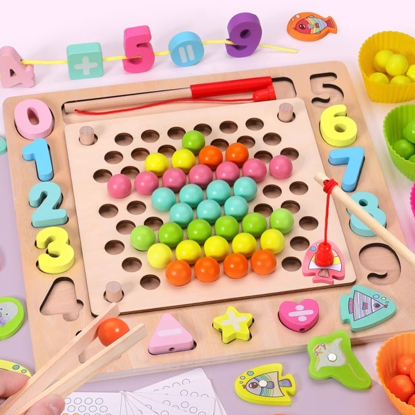 【新疆本地仓】夹珠子专注力儿童中班益智区思维豆子教玩具精细动作