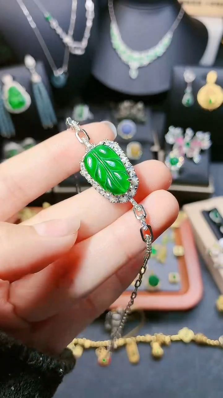 【闪购商品】翡翠手链银S925镶嵌手链