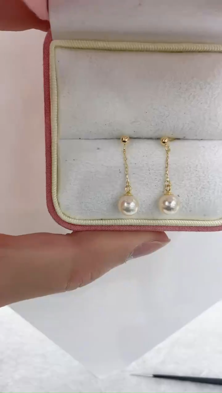 【闪购商品】海水珍珠耳饰18K金镶嵌海水珍珠耳饰