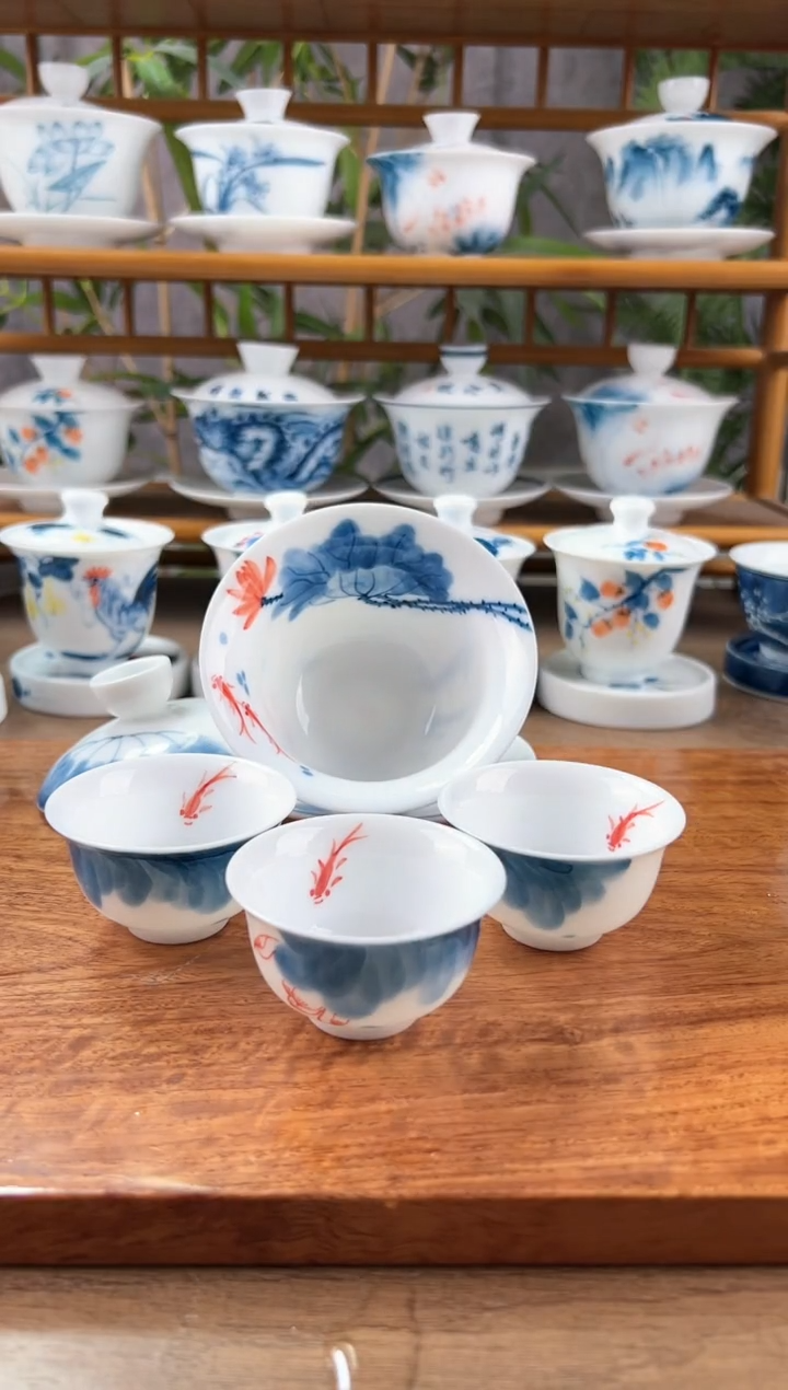 【闪购商品】微瑕线条莲150ml內绘三才+小和顺6个