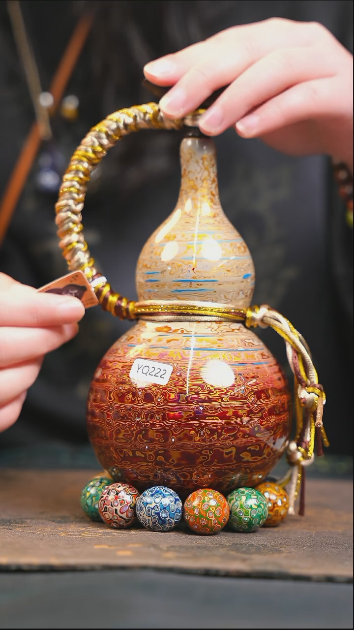 【闪购商品】YQ222漆艺酒葫芦不包手串及旋转底座