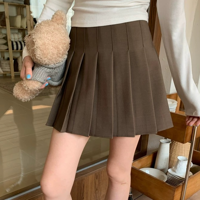【451-500】百褶裙JK短裙 直BO拍 修身显瘦学院风A字裙子夏季