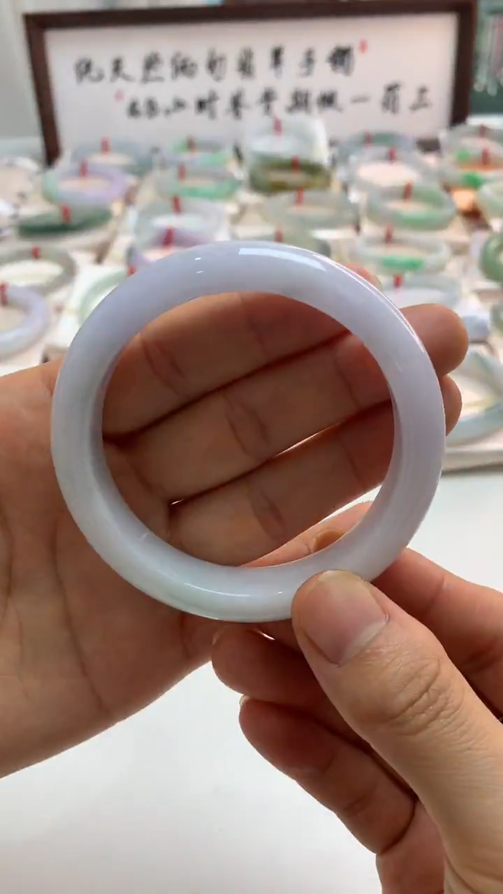 未镶嵌手镯翡翠56樱花粉