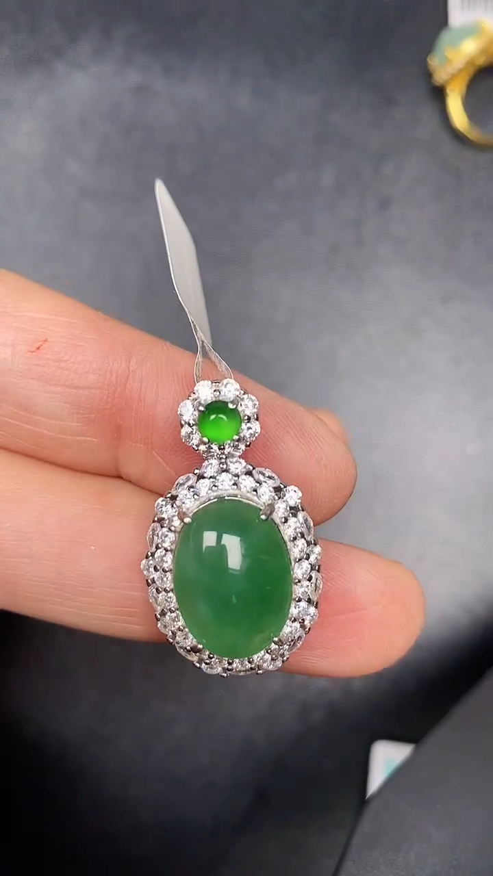 银S925镶嵌戒指翡翠1800