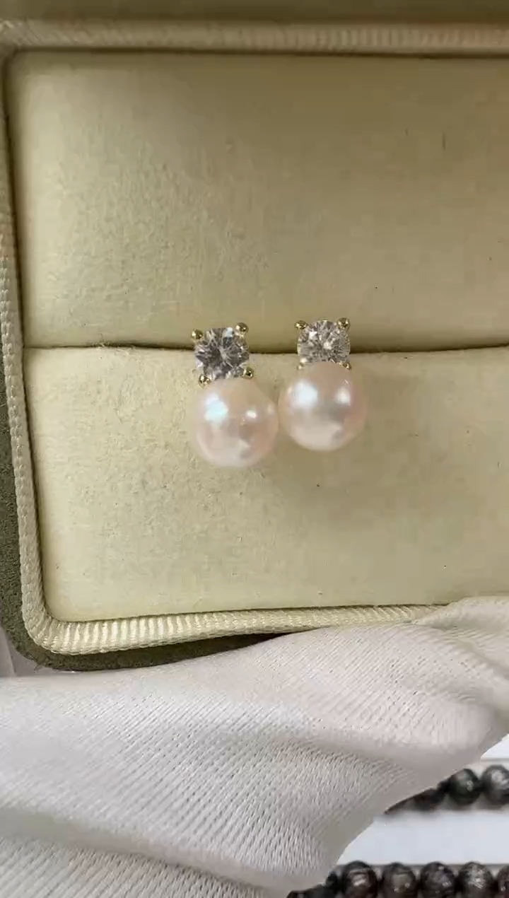 银S925镶嵌耳饰海水珍珠非基地发货不带证书