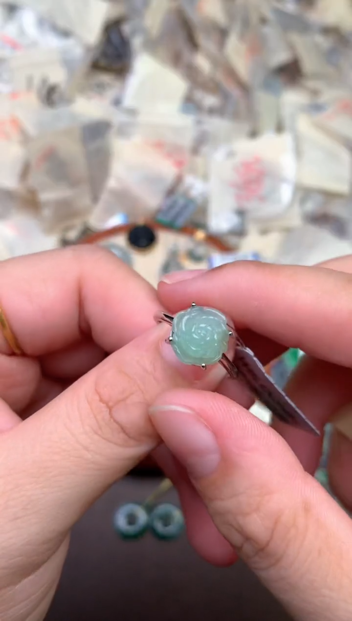 银S925镶嵌挂件翡翠   —