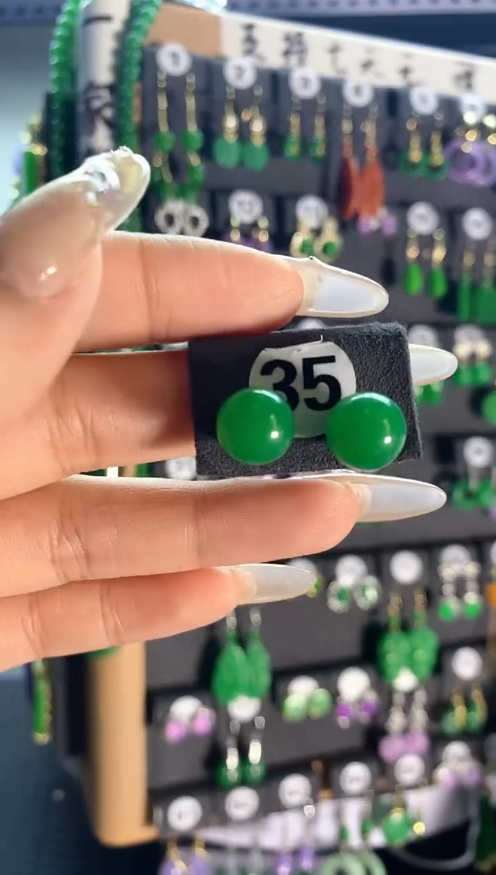 【闪购商品】翡翠耳饰银S925镶嵌35....