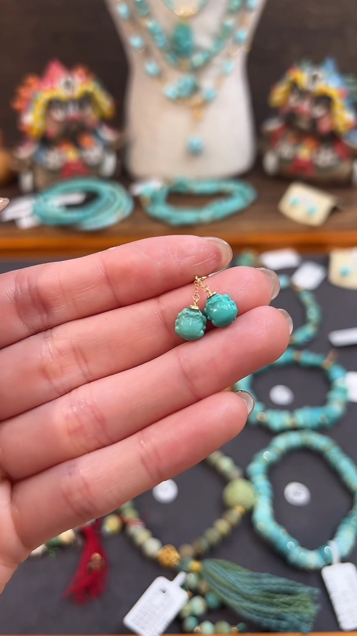 【闪购商品】绿松石提溜18K金镶嵌绿松石提溜