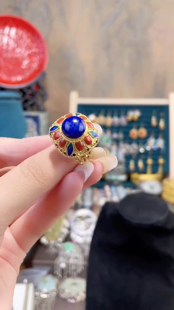 非遗手工花丝镶嵌戒指