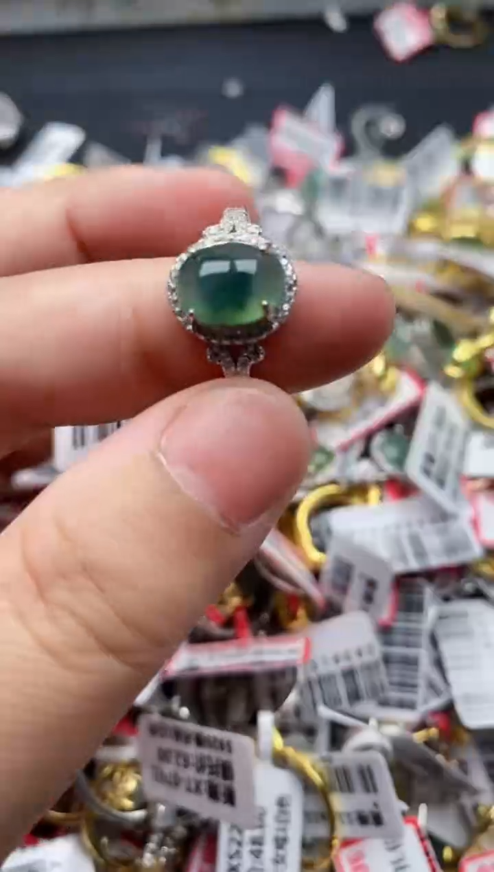 【闪购商品】翡翠戒指银S925镶嵌33333---2
