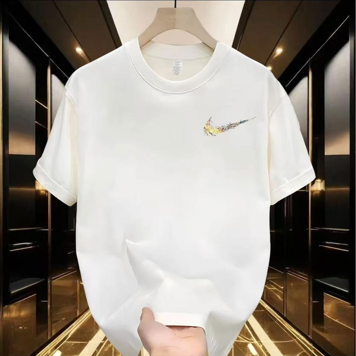 【品牌正品】夏季时尚百搭圆领T恤上衣男女同款情侣休闲短袖D2