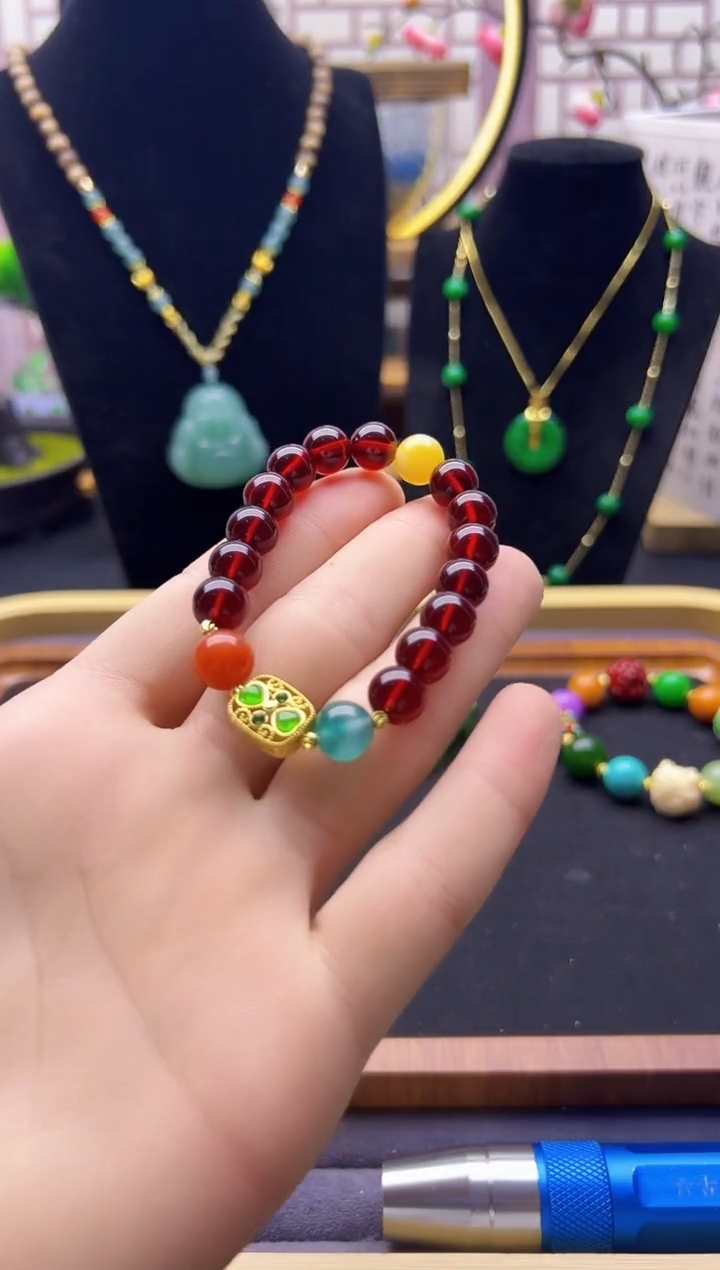 【闪购商品】血珀手链14K金镶嵌SSSSS