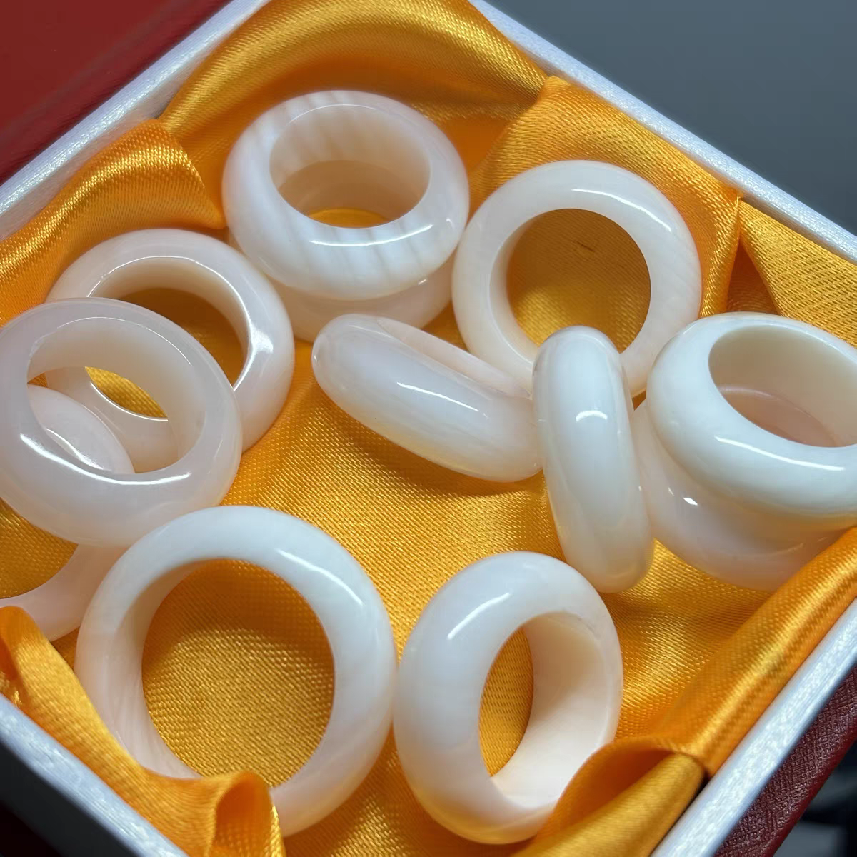 非金属仿珍珠戒指 天然深海贝壳戒指海南男女款戒指可作跑环无暇