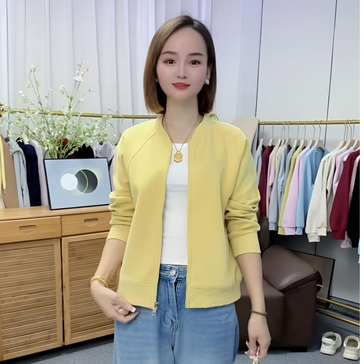0051正肩（加绒/不加绒）纯色卫衣棒球服韩版短款秋冬休闲百搭外套