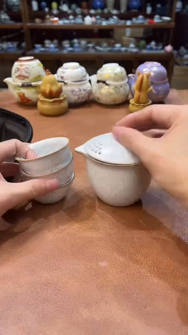 真的很便宜会开片的旅行茶具