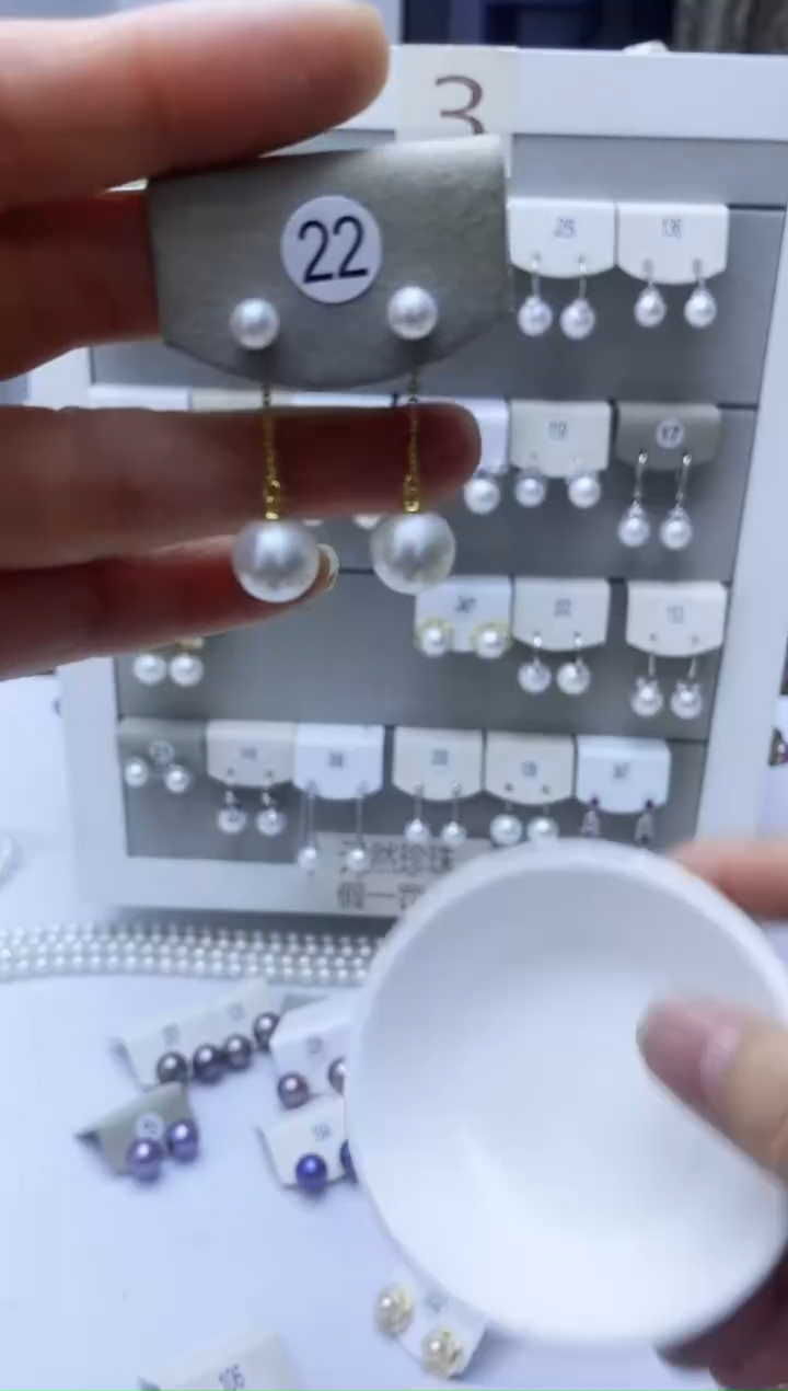 【闪购商品】海水珍珠耳饰银S925镶嵌22