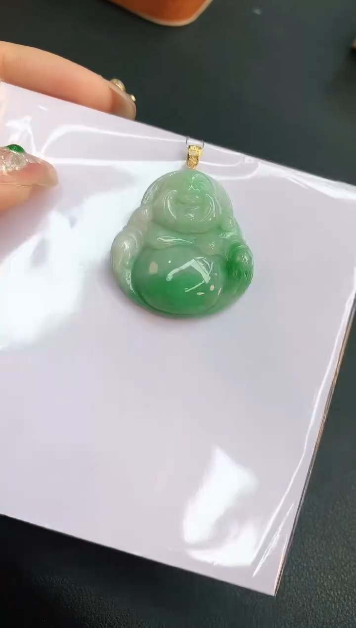 【闪购商品】翡翠颈饰18K金镶嵌赠礼盒证书 珍珍