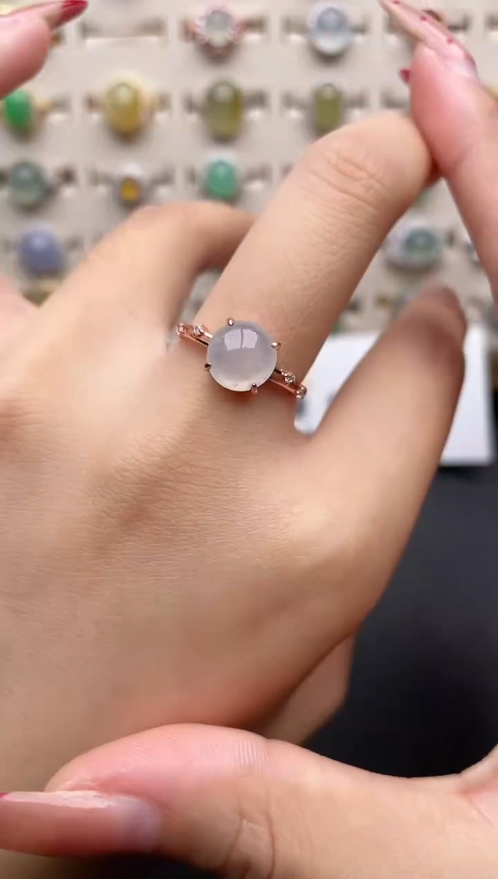 【闪购商品】翡翠戒指银S925镶嵌一物一证一礼盒