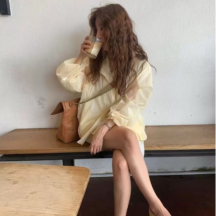 韩单风overduefl*ir宽松夹克马卡龙色轻薄款防晒外套8008-W