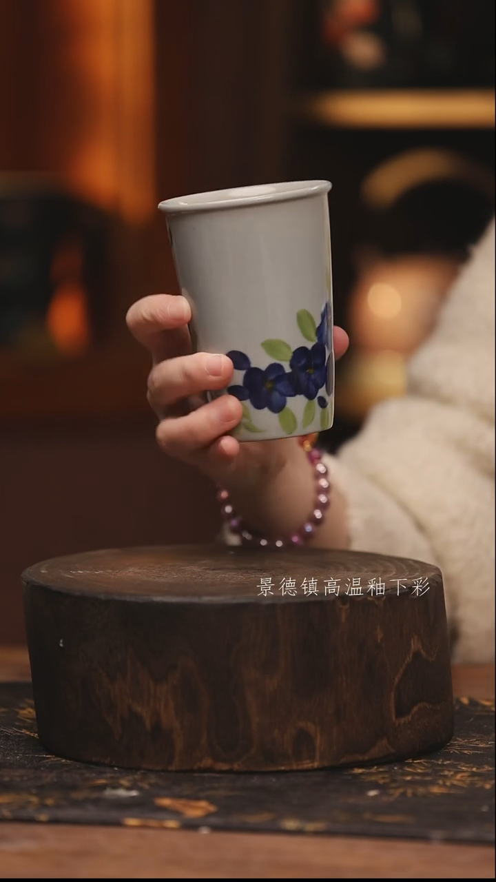 陶瓷景德镇高温釉下手绘陶瓷@L489@