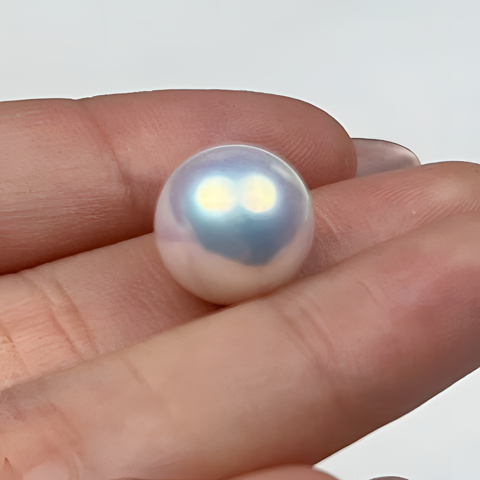 12-13mm  正圆极光淡水珍珠裸珠定制款带五星大证DC050