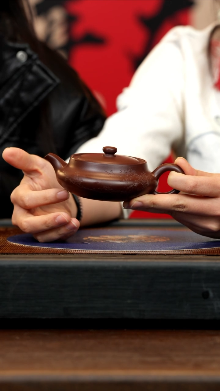 【闪购商品】紫砂茶壶WYS 紫袍玉砂 桑扁 130cc