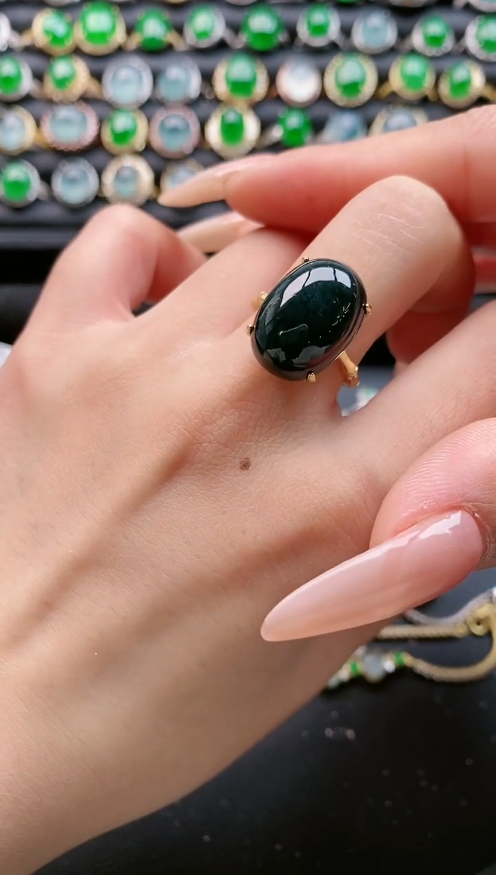 【闪购商品】翡翠戒指银S925镶嵌111111