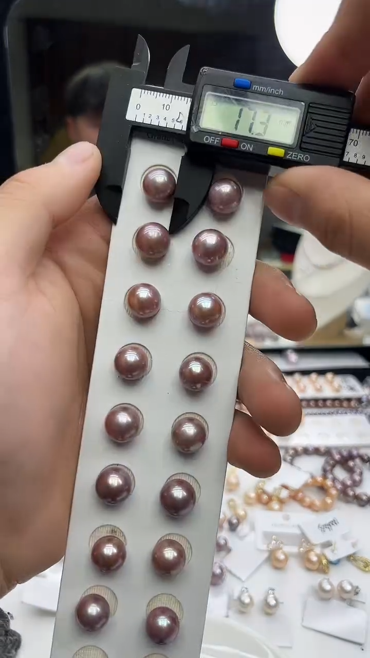 未镶嵌耳饰淡水珍珠紫色系耳饰