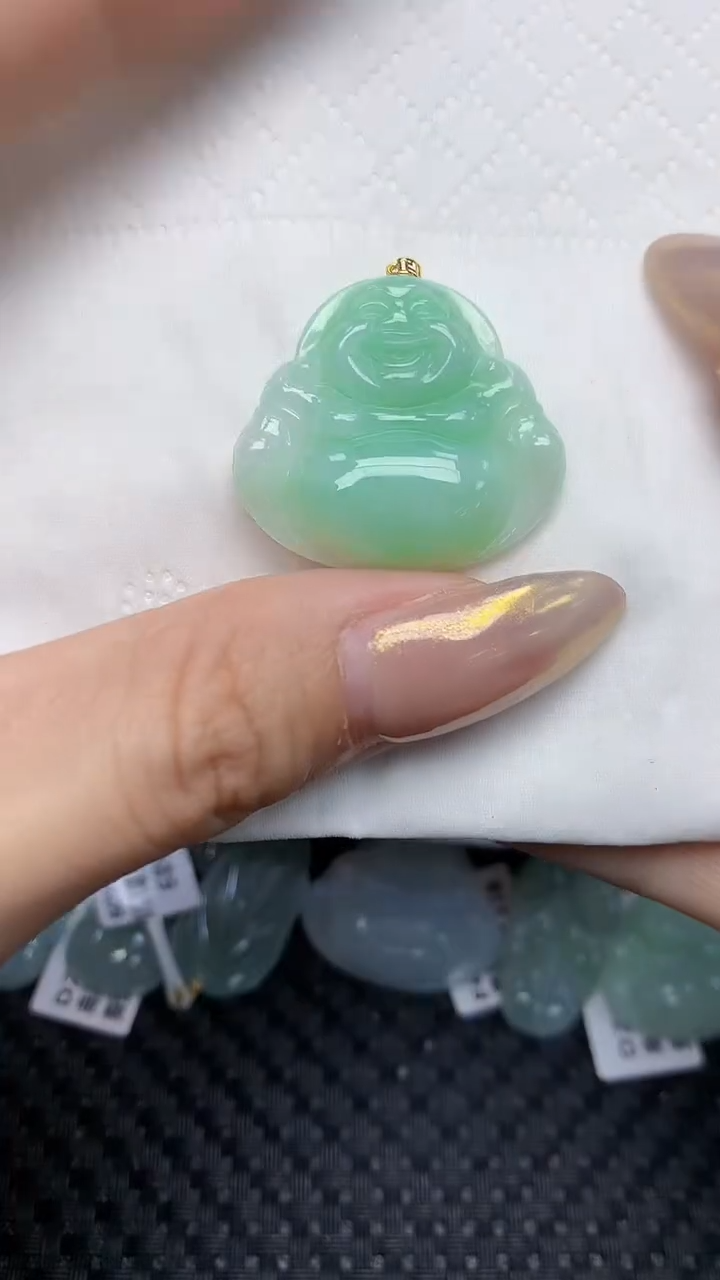 【闪购商品】翡翠18K金镶嵌颈饰天然翡翠A货