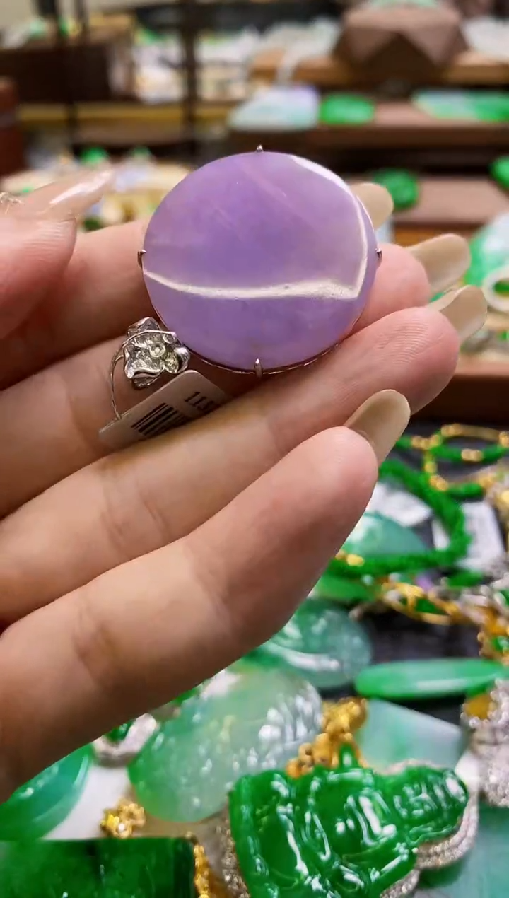 【闪购商品】定制翡翠18K金镶嵌圆牌