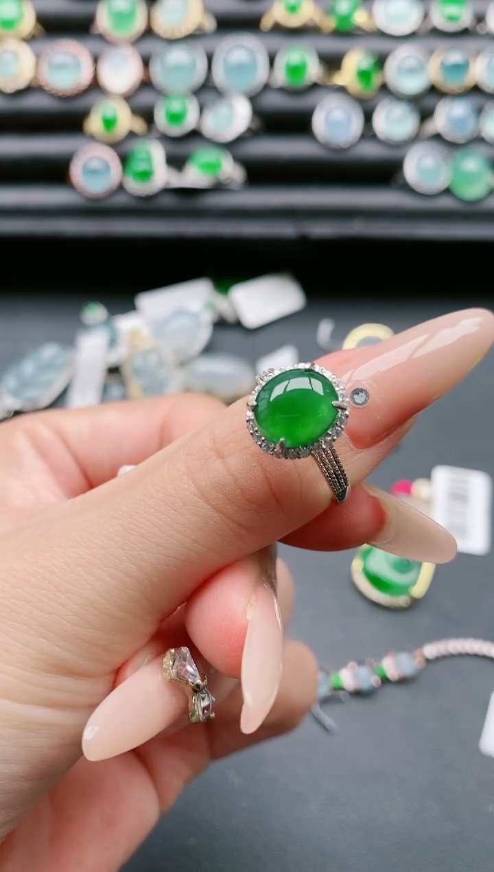 【闪购商品】翡翠戒指银S925镶嵌11111
