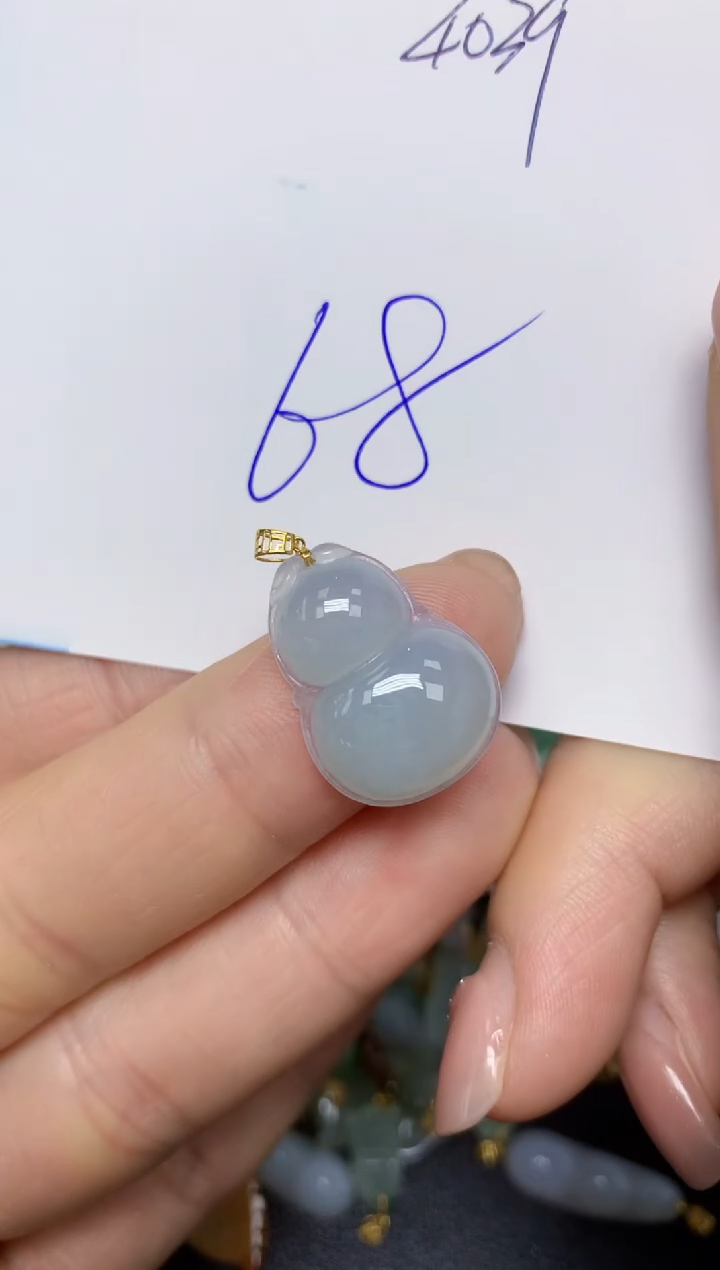 【闪购商品】翡翠挂件18K金镶嵌 天然翡翠A货