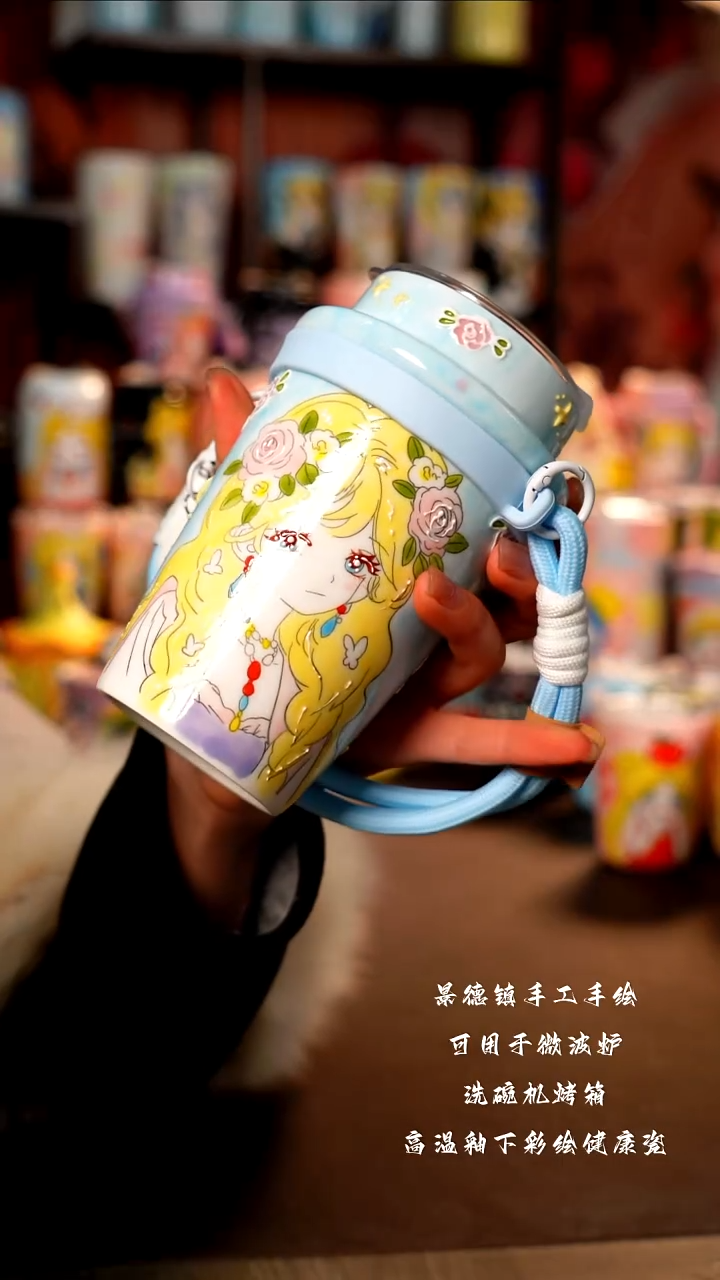 景德镇手工手绘陶瓷杯杯