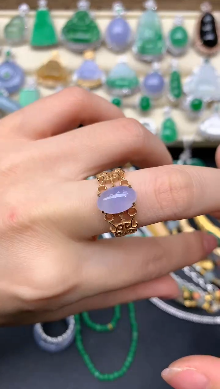 【闪购商品】翡翠戒指18K金镶嵌400-中国好珍宝