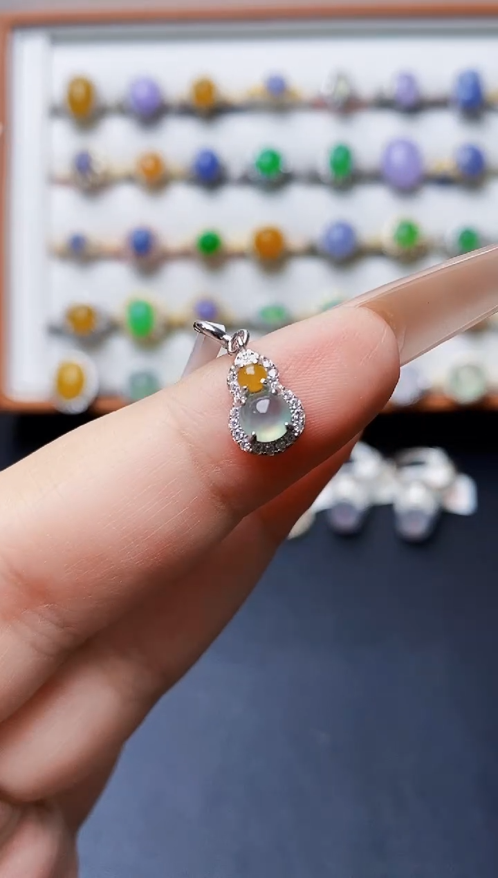 银S925镶嵌戒指翡翠0128